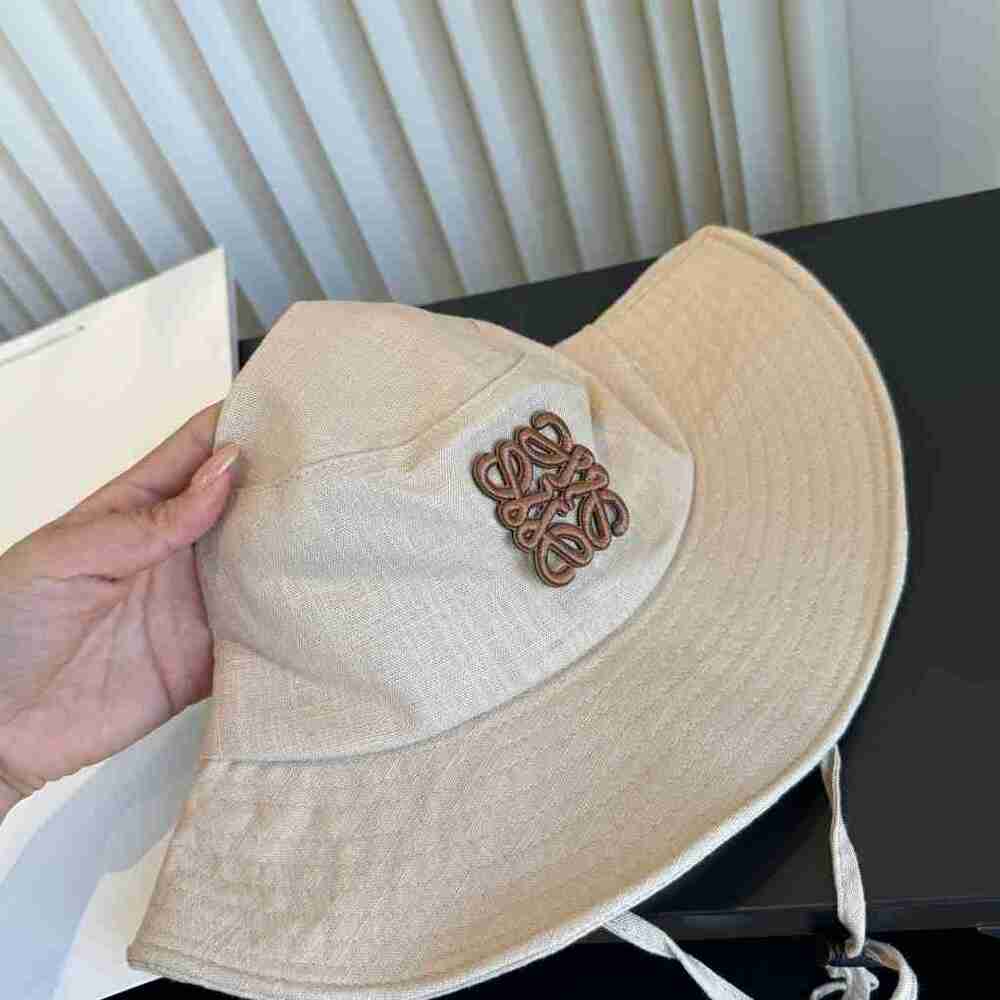 ✿LOEWE Bucket Hat ✦ Anagram Embroidered Linen Sun Cap - Picture 5 of 5
